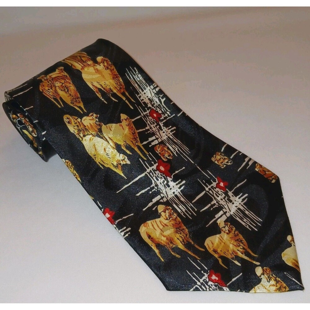 A Rogers Black Patterned Tie Christ is Shepherd Pastor Religious Church Necktie